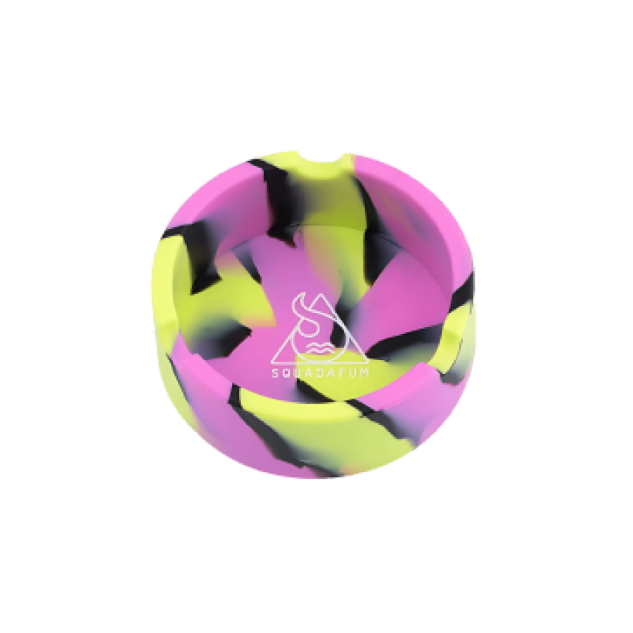 SQUADAFUM CINZEIRO SILICONE REDONDO - MIX PRETO ROSA E VERDE