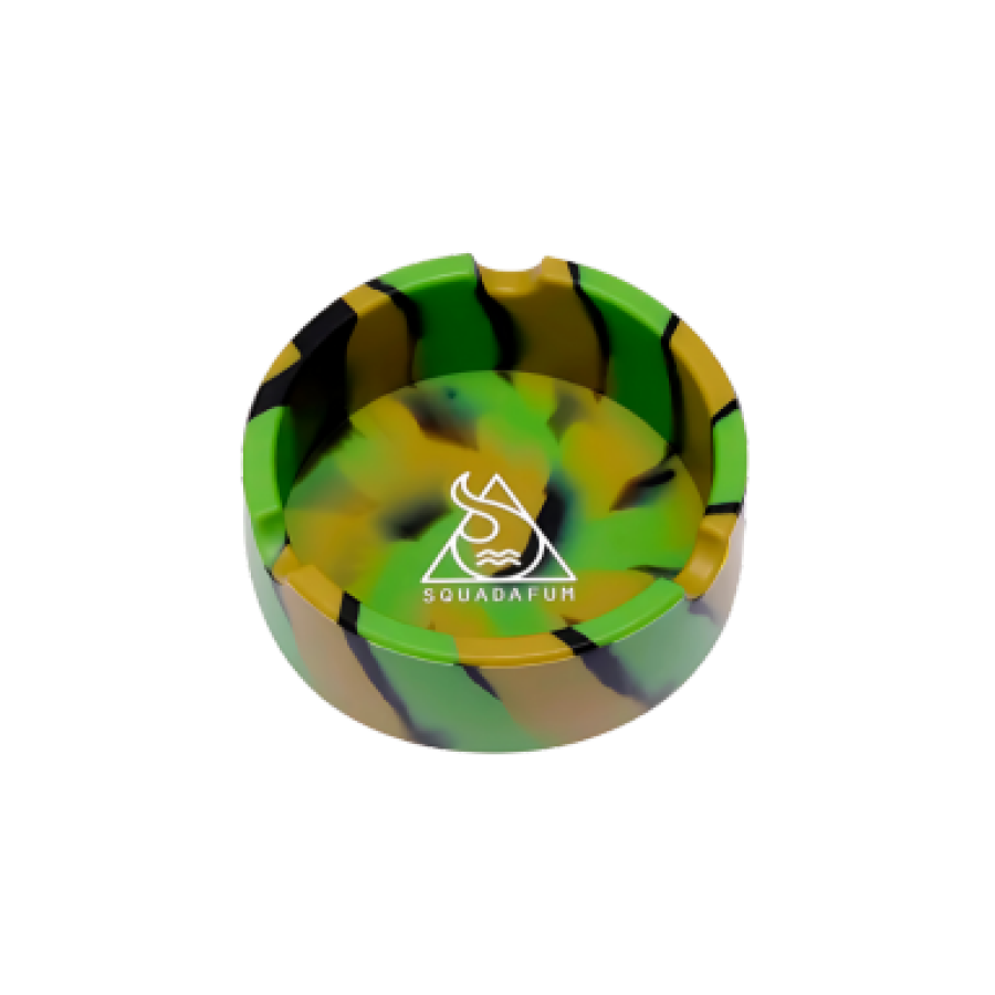 SQUADAFUM CINZEIRO SILICONE REDONDO - MIX MUSGO PRETO E VERDE