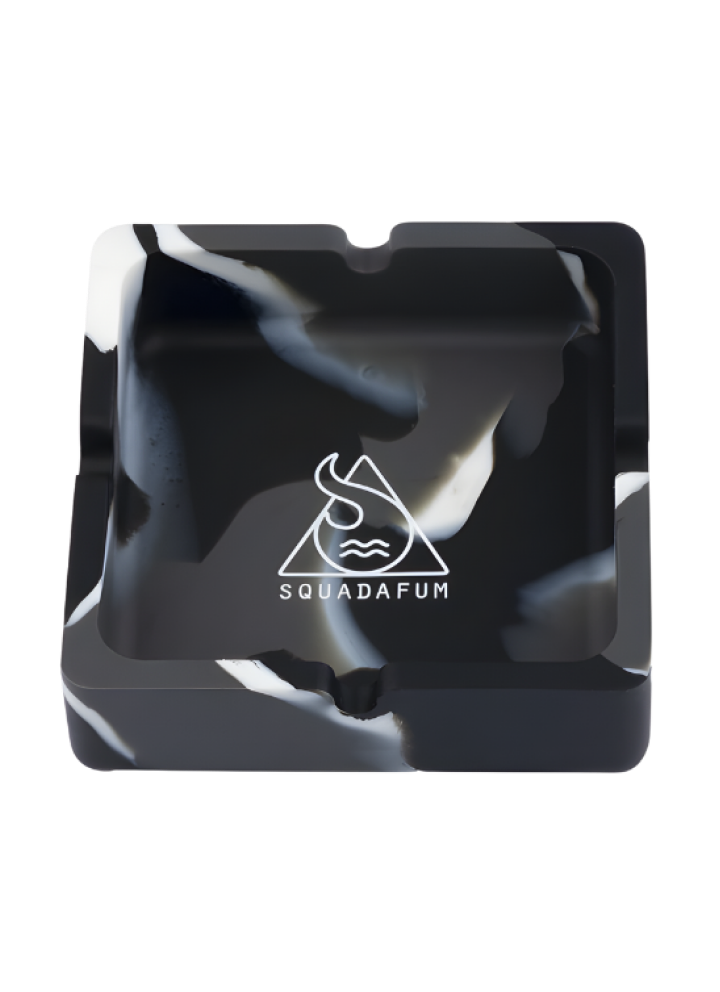 SQUADAFUM CINZEIRO SILICONE QUADRADO - MIX BRANCO CINZA E PRETO