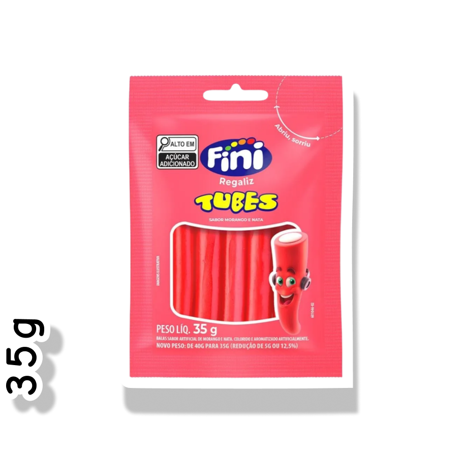 FINI GELATINA 35G - TUBES MORANGO E NATA