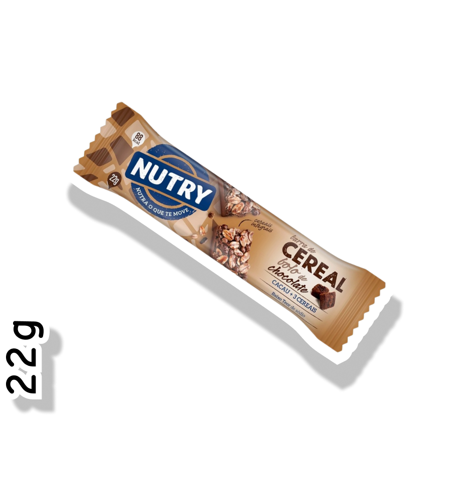 NUTRY BARRINHA DE CEREAL 22G - BOLO DE CHOCOLATE