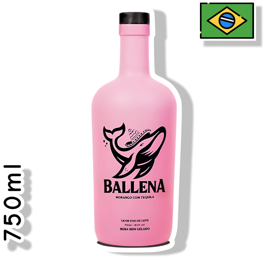 BALLENA GARRAFA 750ML - MORANGO COM TEQUILA