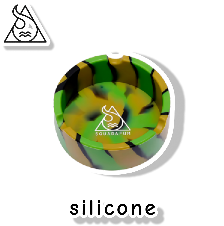 SQUADAFUM CINZEIRO SILICONE REDONDO - MIX MUSGO PRETO E VERDE