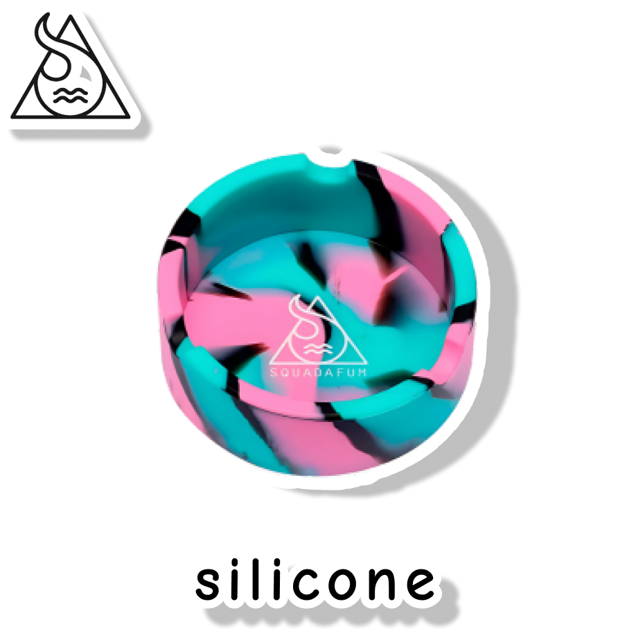 SQUADAFUM CINZEIRO SILICONE REDONDO - MIX PRETO ROSA E VERDE