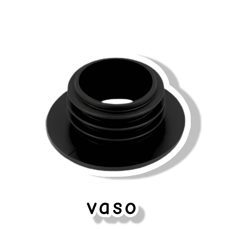 BORRACHA VASO COM BORDA NARGUILÉ  - PRETA