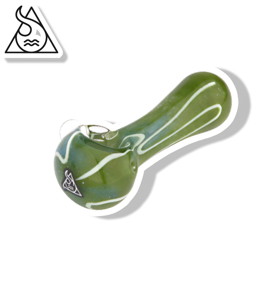 SQUADAFUM GLASS PIPE SPOON OUTSIDE - VERDE