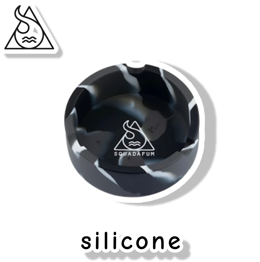 SQUADAFUM CINZEIRO SILICONE REDONDO - MIX BRANCO CINZA E PRETO
