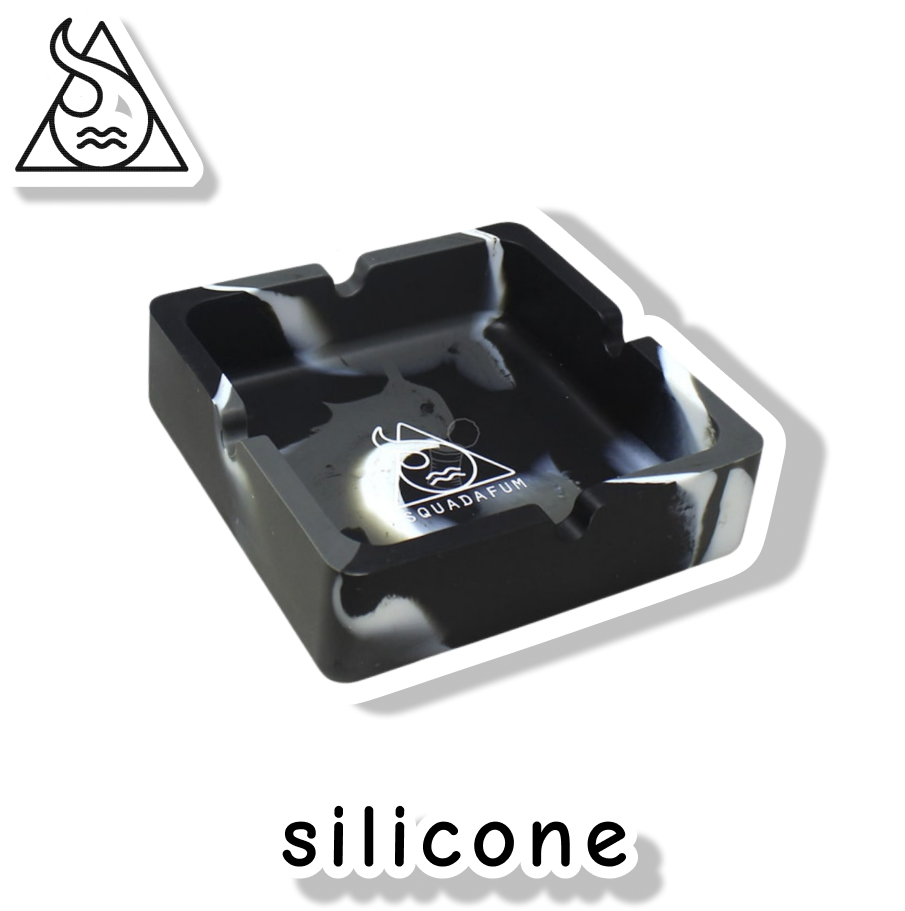 SQUADAFUM CINZEIRO SILICONE QUADRADO - MIX BRANCO CINZA E PRETO